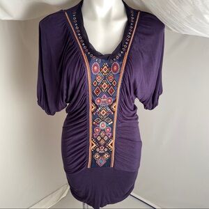 MM Couture by Miss Me purple beaded tunic or dress